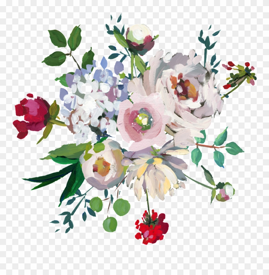 Hand Drawn Wedding Romantic Poster Png Transparent - Flower Clipart
