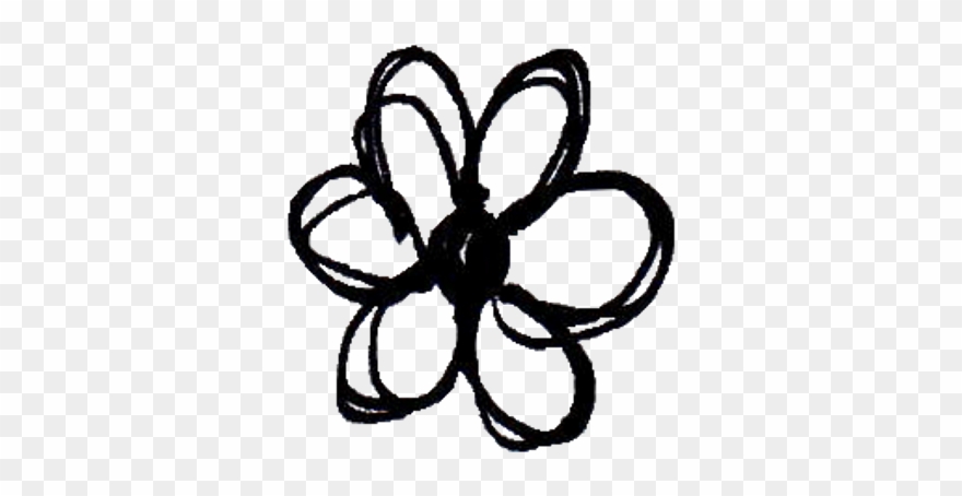 Thank Thankyou Flower Flowers Tumblr Black Freetoedit - Doodle Flower Transparent Clipart