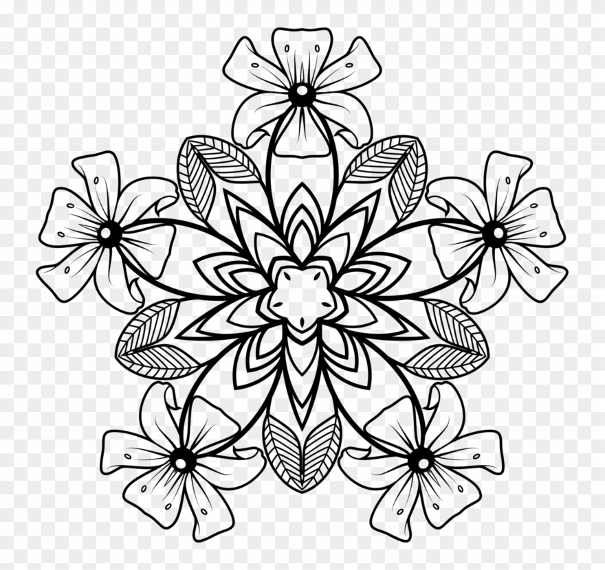 Floral Design Computer Icons Black And White Flower - Clip Art - Png Download
