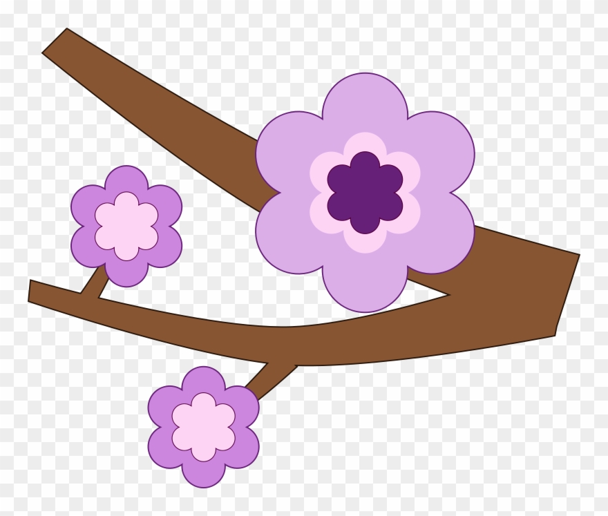 Free Purple Flower - Rama Con Flor Png Clipart