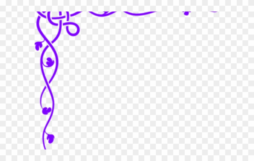 Purple Flower Clipart Corner Border - Simple Border Side Design - Png Download