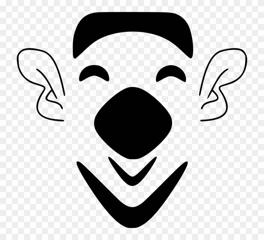 Outline Of Cupcake With Face 13, Buy Clip Art - Joker Face Black N White - Png Download