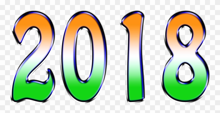 Svg Black And White Download New Year 2018 Clipart - 2018 - Png Download