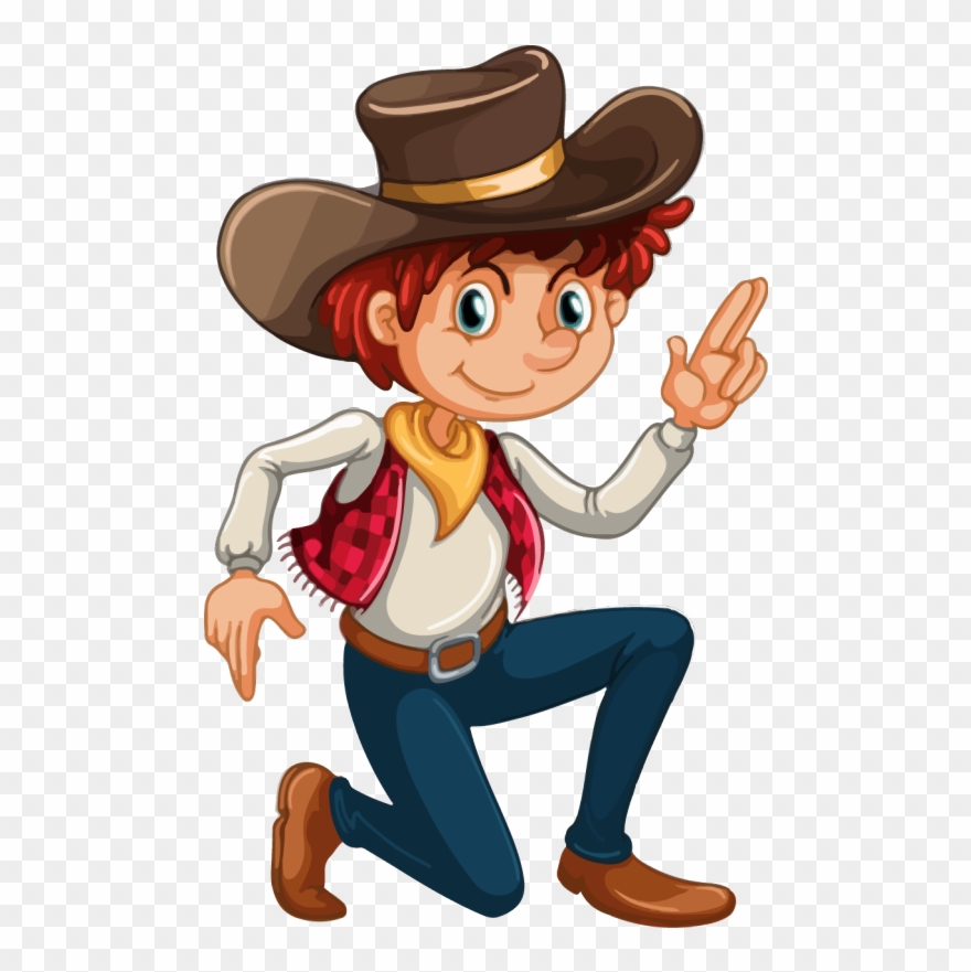 Cartoon Clipart Cowboy Hat - Cartoon Cowboy Boy - Png Download
