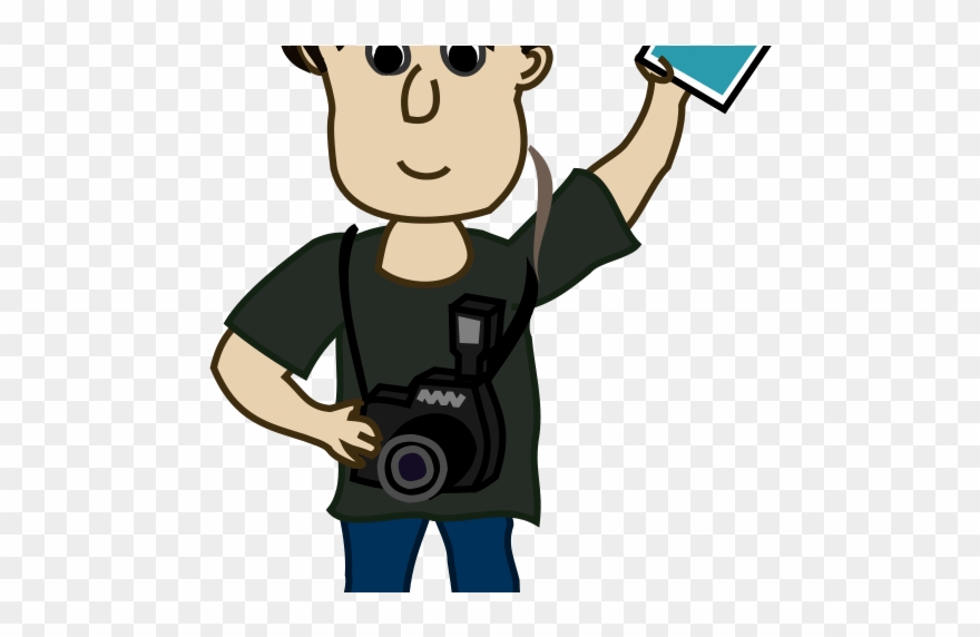 Free Camera On Tripod Clipart, Download Free Clip Art, - Long Hair Man Cartoon - Png Download