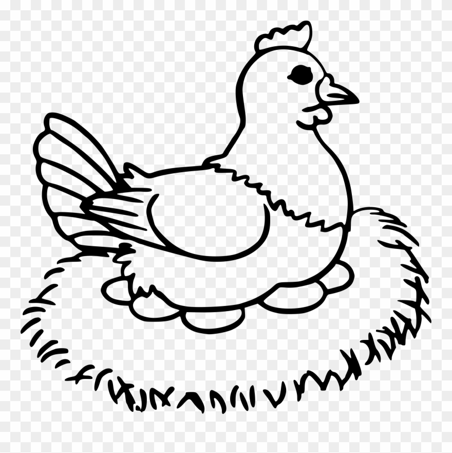 Big Image - Chicken And Egg Drawing Clipart