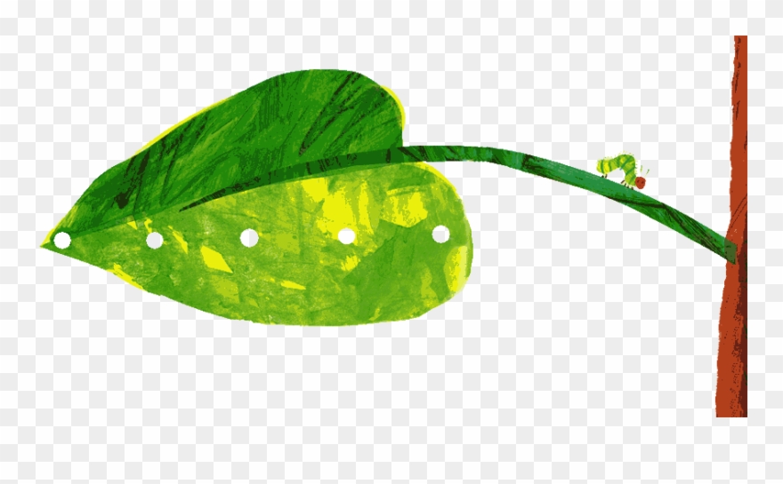 Clipart Transparent Library Pictures The Very Hungry - Very Hungry Caterpillar Eating Leaf - Png Download