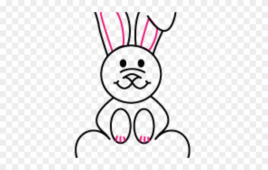 Drawn Bunny Outline - Drawing Clipart