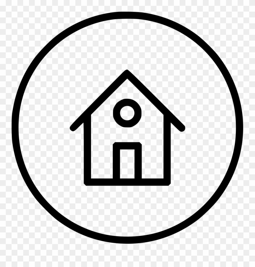 Location House Main Page Building Svg Png - Home In A Circle Icon Clipart
