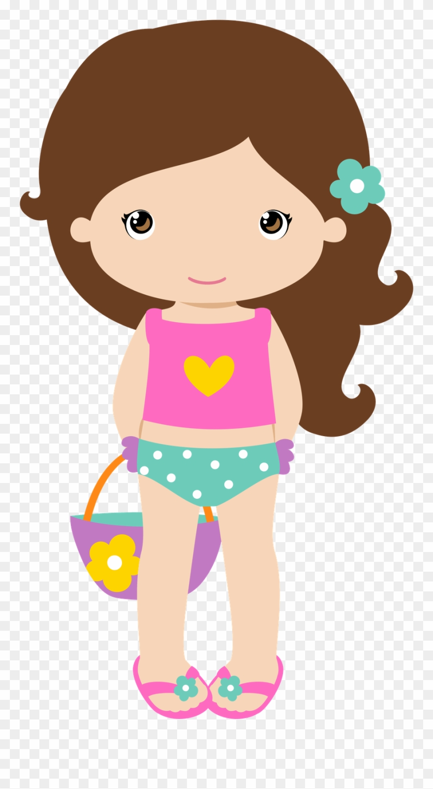 Girl Beach Clipart - Png Download