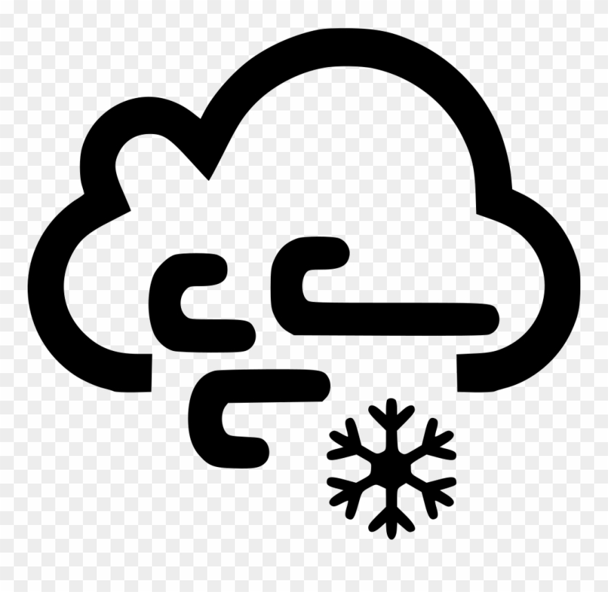 Clipart Clouds Windy - Wind And Snow Icon - Png Download