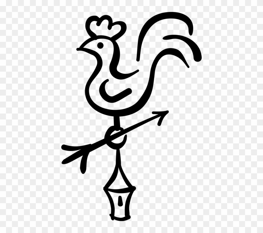 Vector Illustration Of Weather Vane Or Weathercock - Clip Art - Png Download