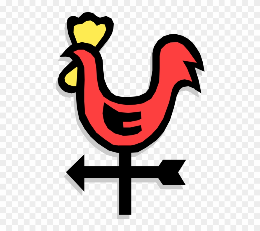 Vector Illustration Of Weather Vane Or Weathercock - Wind Direction Clipart