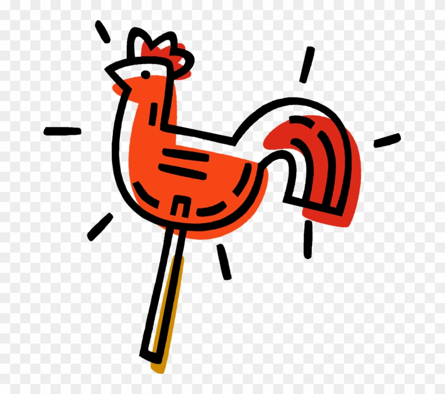 Vector Illustration Of Weather Vane Or Weathercock - Drawing Clipart