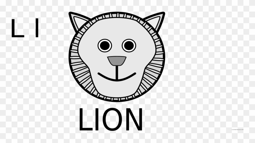 Graphic Stock Lion Face Black And White Clipart - Lion Face Clip Art - Png Download