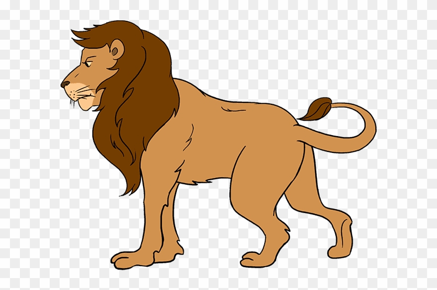 Clip Art Collection Of Free Cartoon - Lion Drawing For Kids - Png Download