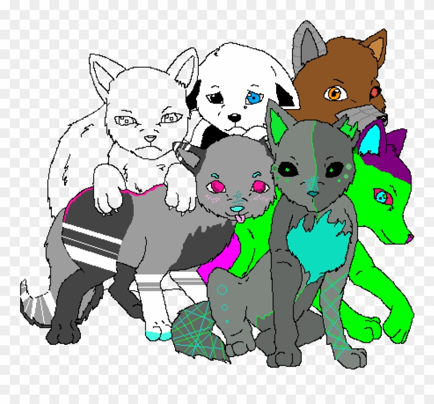 Wolf Pup Colab - Cartoon Clipart