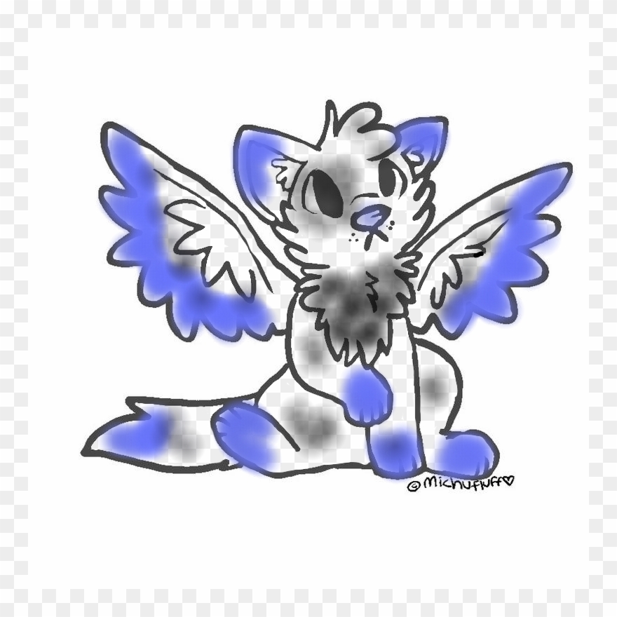 Winged Wolf Pup - Cartoon Clipart