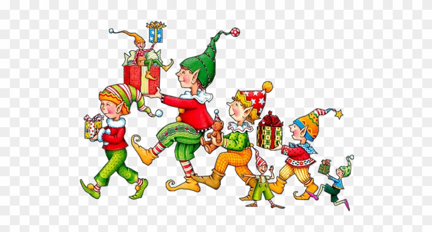 Christmas Elves - Glückwunsch Geburtstag 7 Zwerge Humor Clipart