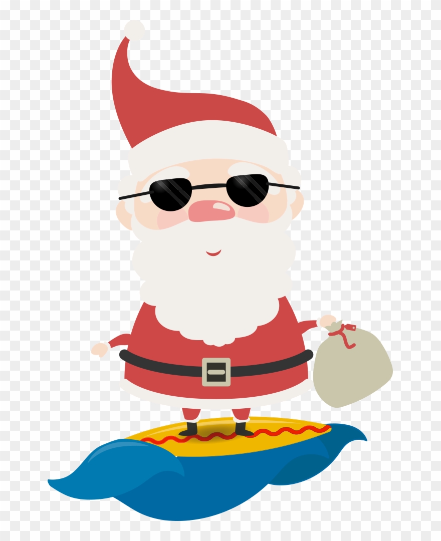 This Is A Sticker Of An Australian Santa - Santa Claus Clipart