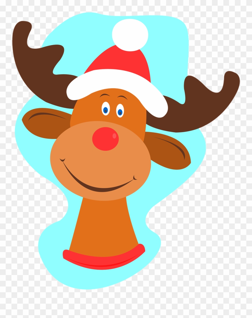 Of Santa, - Rudolph The Red Nosed Reindeer's Head Clipart