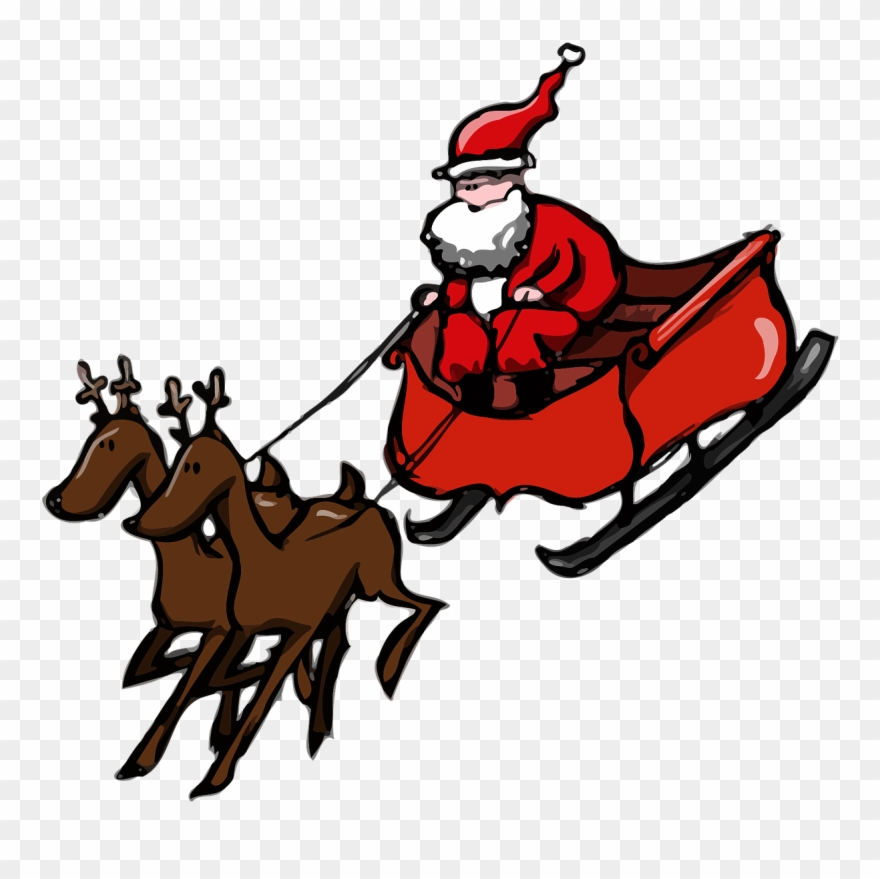 Christmas,comic Claus,sleigh, - Simile In A Visit From St Nicholas Clipart
