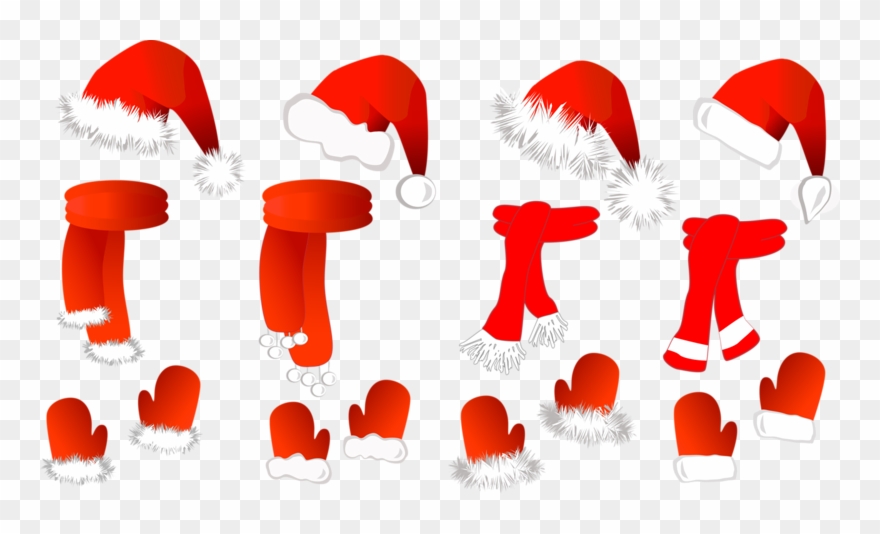 Picture Transparent Download Claus Sombrero De La Bufanda - Christmas Set: Santa Claus Hat, Scarf A Large Mug Clipart