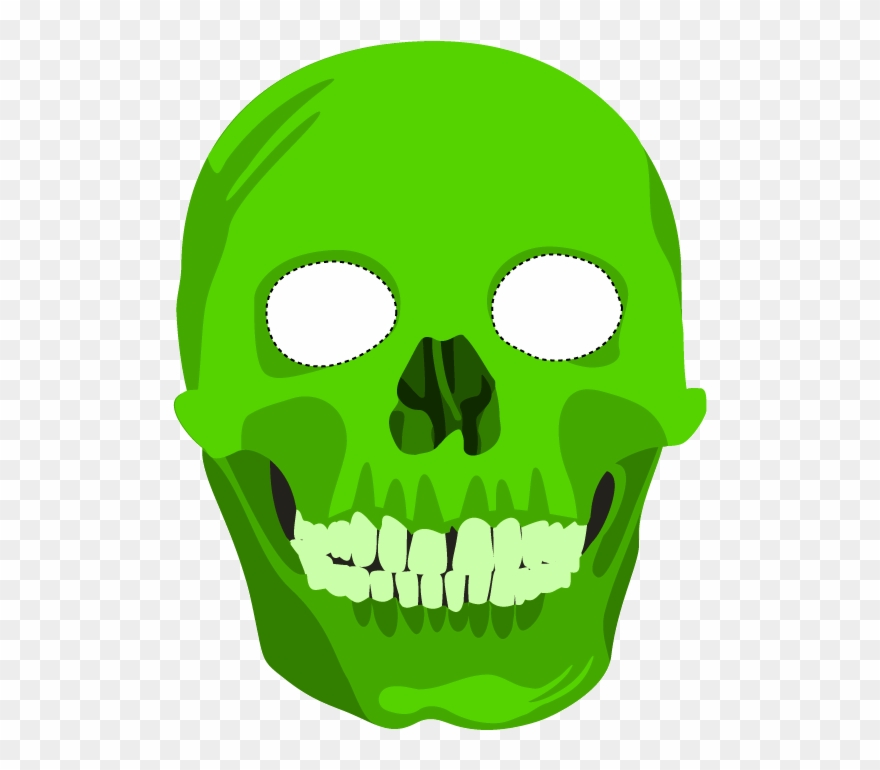 Printable Halloween Masks Halloween Printables Kids - Green Skull Clipart