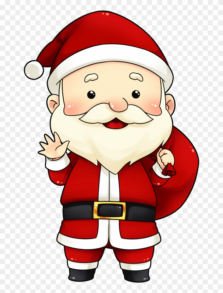 Cute Secret Santa Clipart - Santa Claus Cartoon Png Transparent Png