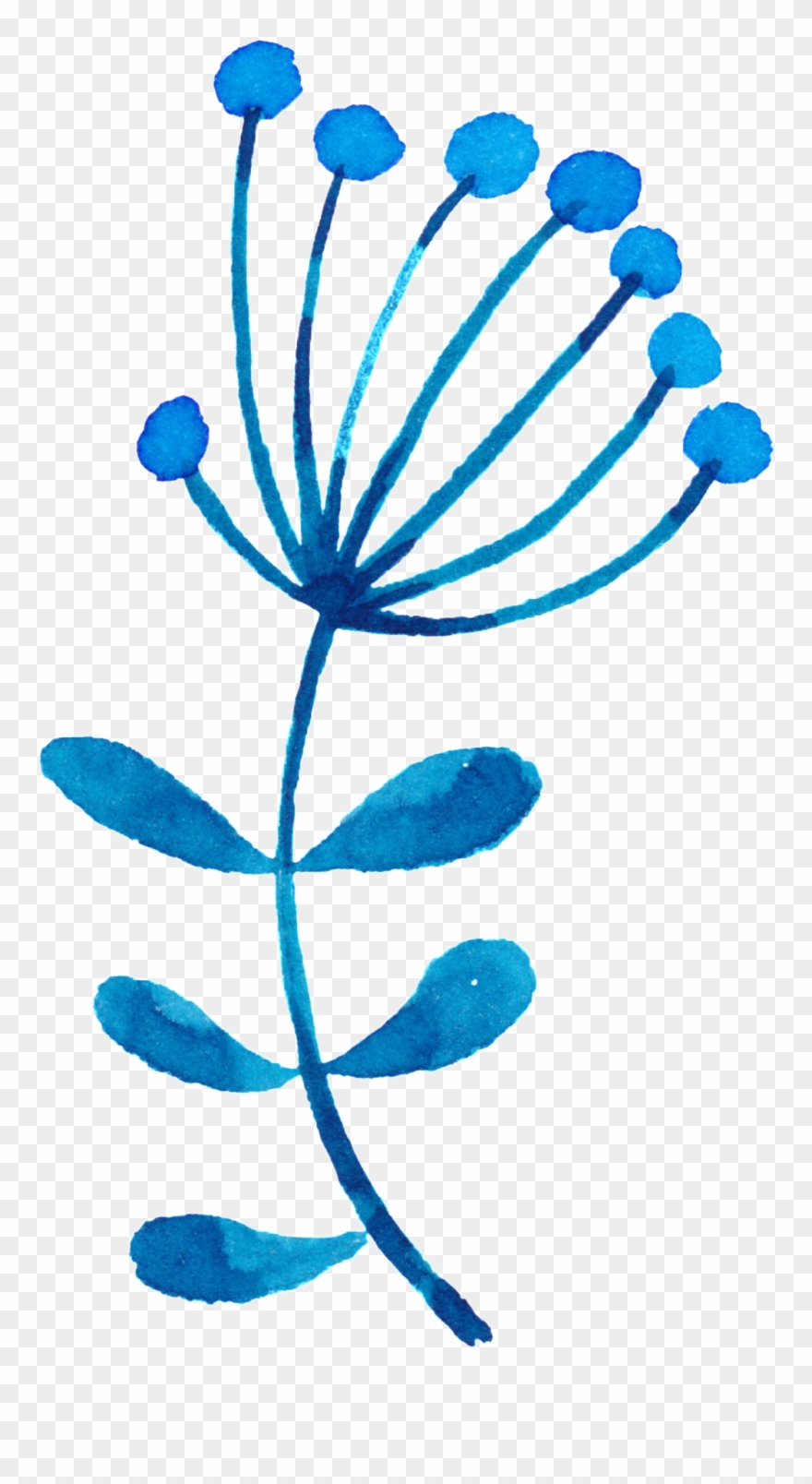 Blooming Hand Painted Flower Decoration Vector - Portable Network Graphics Clipart