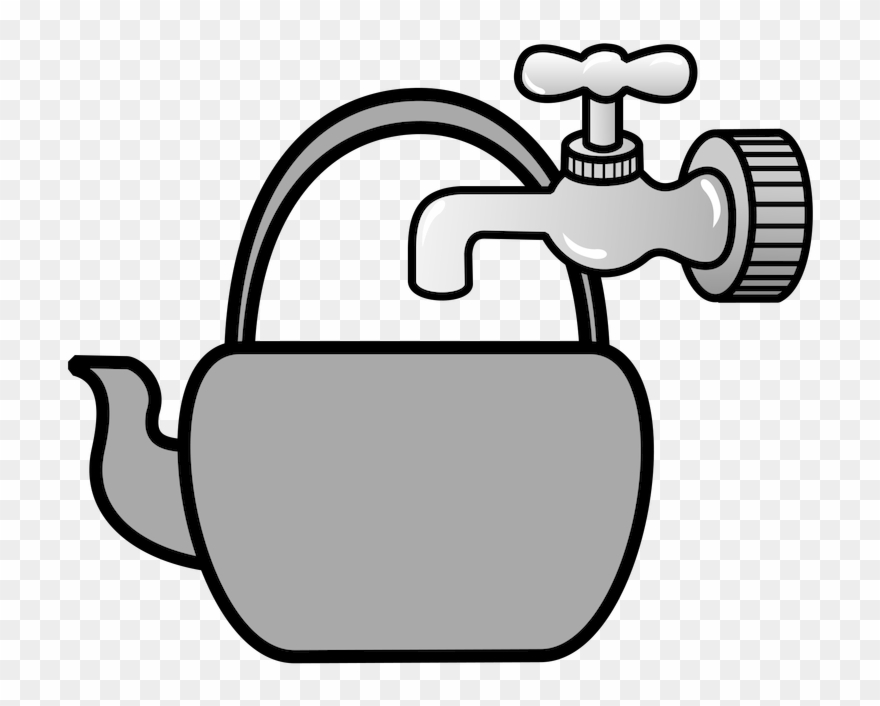 Kettle Under Tap - Filling Kettle Clipart - Png Download