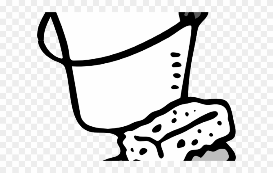 Bucket Clipart Black And White - Sponge Clipart - Png Download