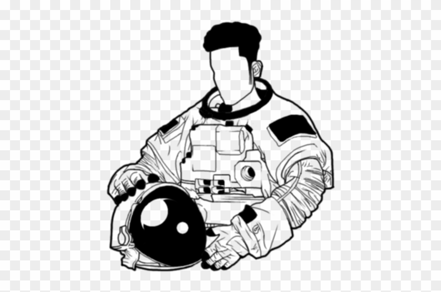 Astronaut Drawing Gear - Illustration Clipart