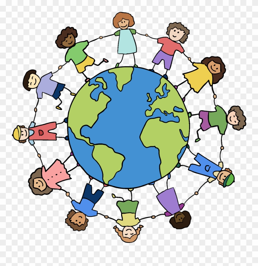 Clipart World Holding Hand Around World - Friends Holding Hands Around The World - Png Download