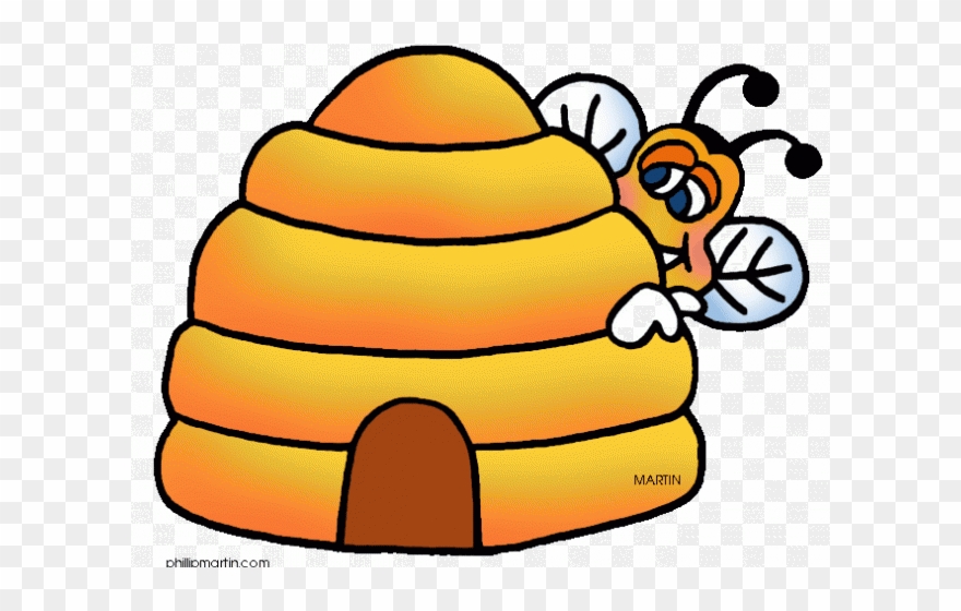 Bee Hive Clipart Transparent - Honey Bee Hive Clip Art - Png Download