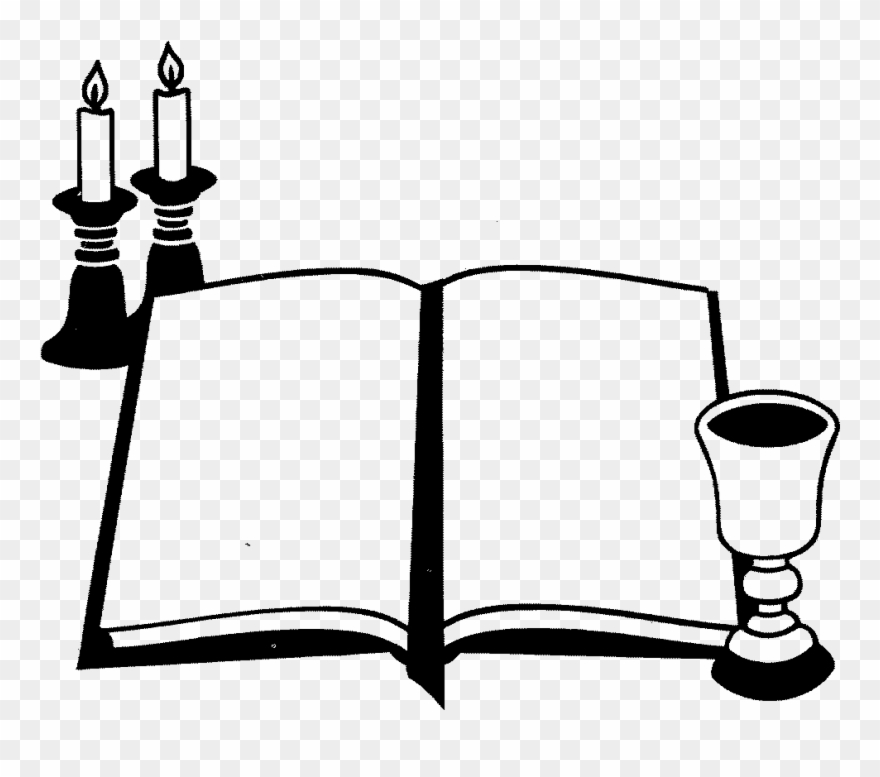 Shabbat Candles Clip Art Download - Shabbat Candle Clipart Black And White - Png Download