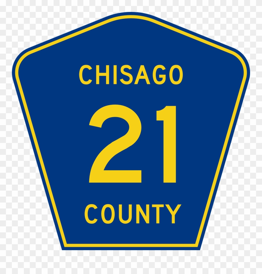 County Road Sign Blue Clipart