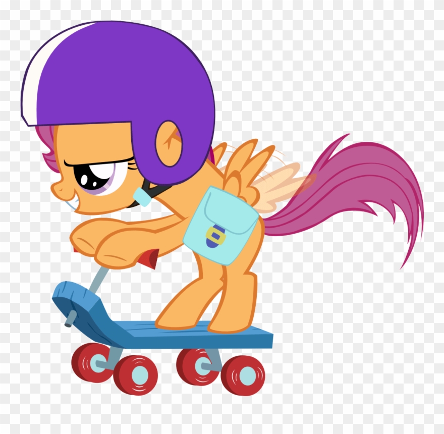 Scootaloo Scooter Vector Gif By Xigger-d4dh324 - Mlp Scootaloo On Her Scooter Clipart