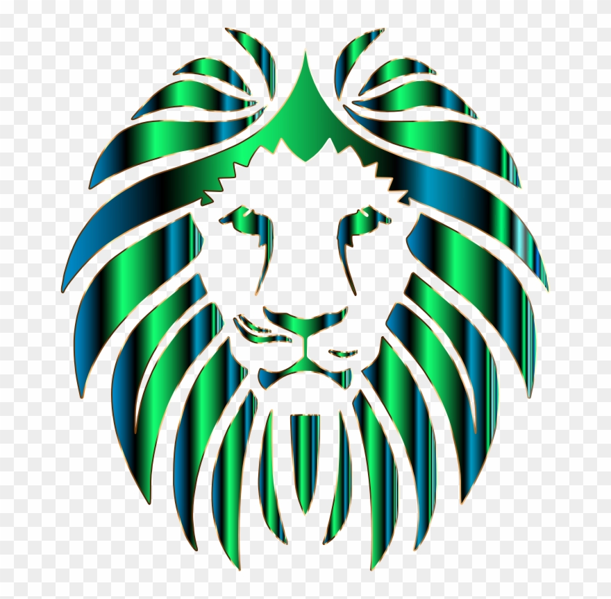 Clipart Prismatic Lion 11 No Background Rainbow Line - Lion Decal - Png Download