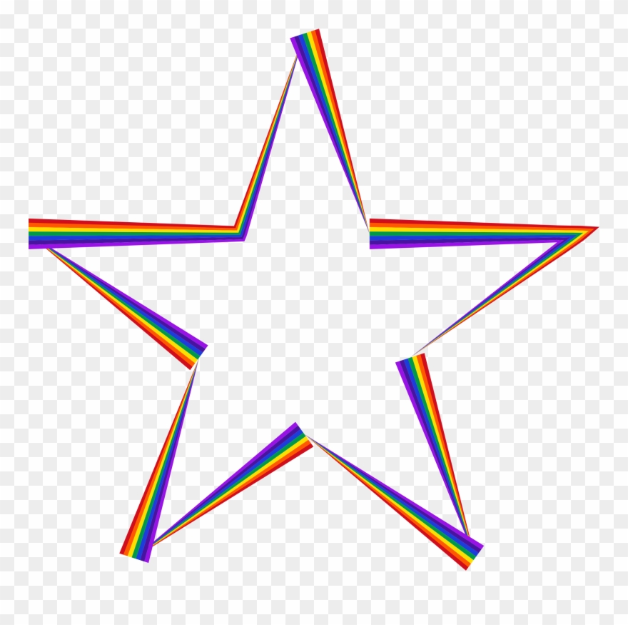 Jpg Library Download Rainbow Stars Clipart - Rainbow Star Transparent - Png Download
