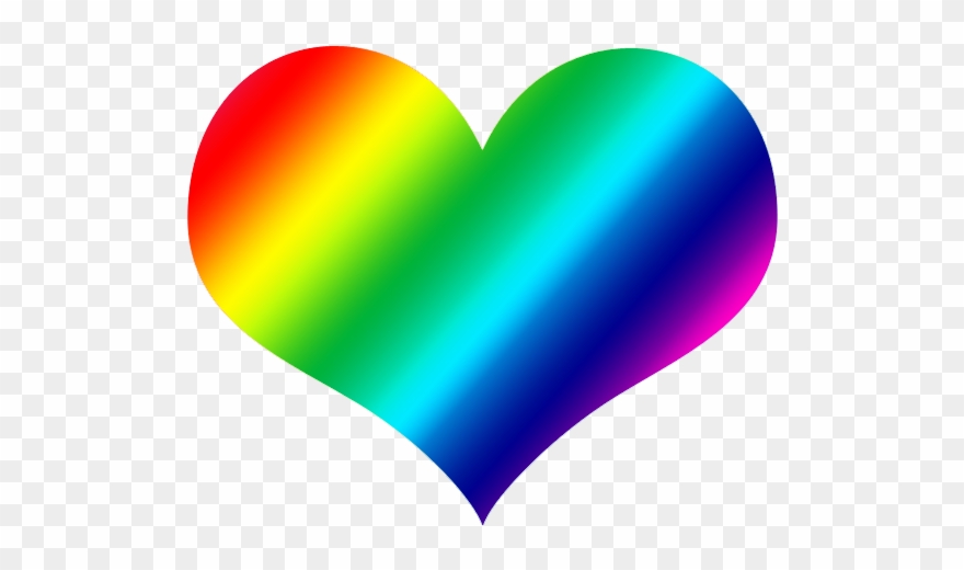 Rainbow Heart Png - Corazones De Arcoiris Clipart