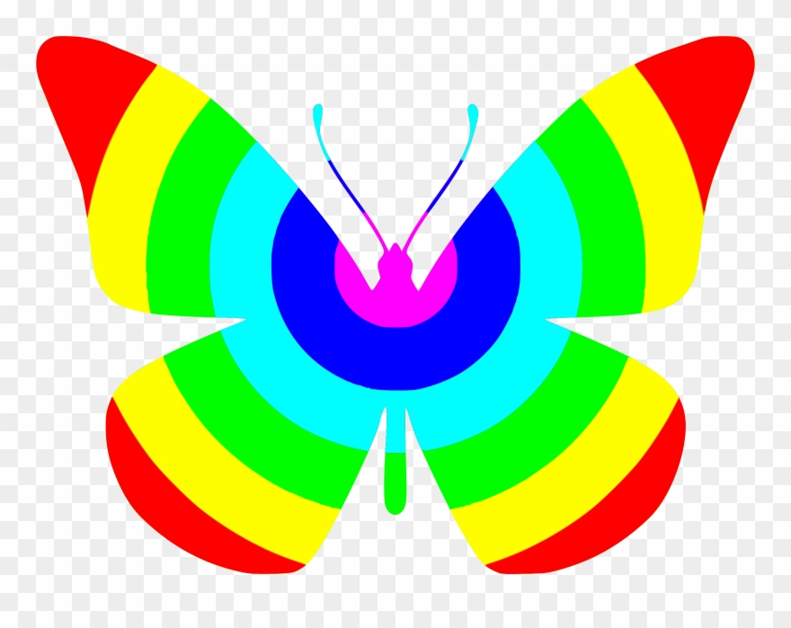 Big Image - Butterfly Rainbow Colors Clipart