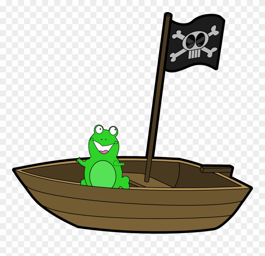 Frog On A Boat Clipart