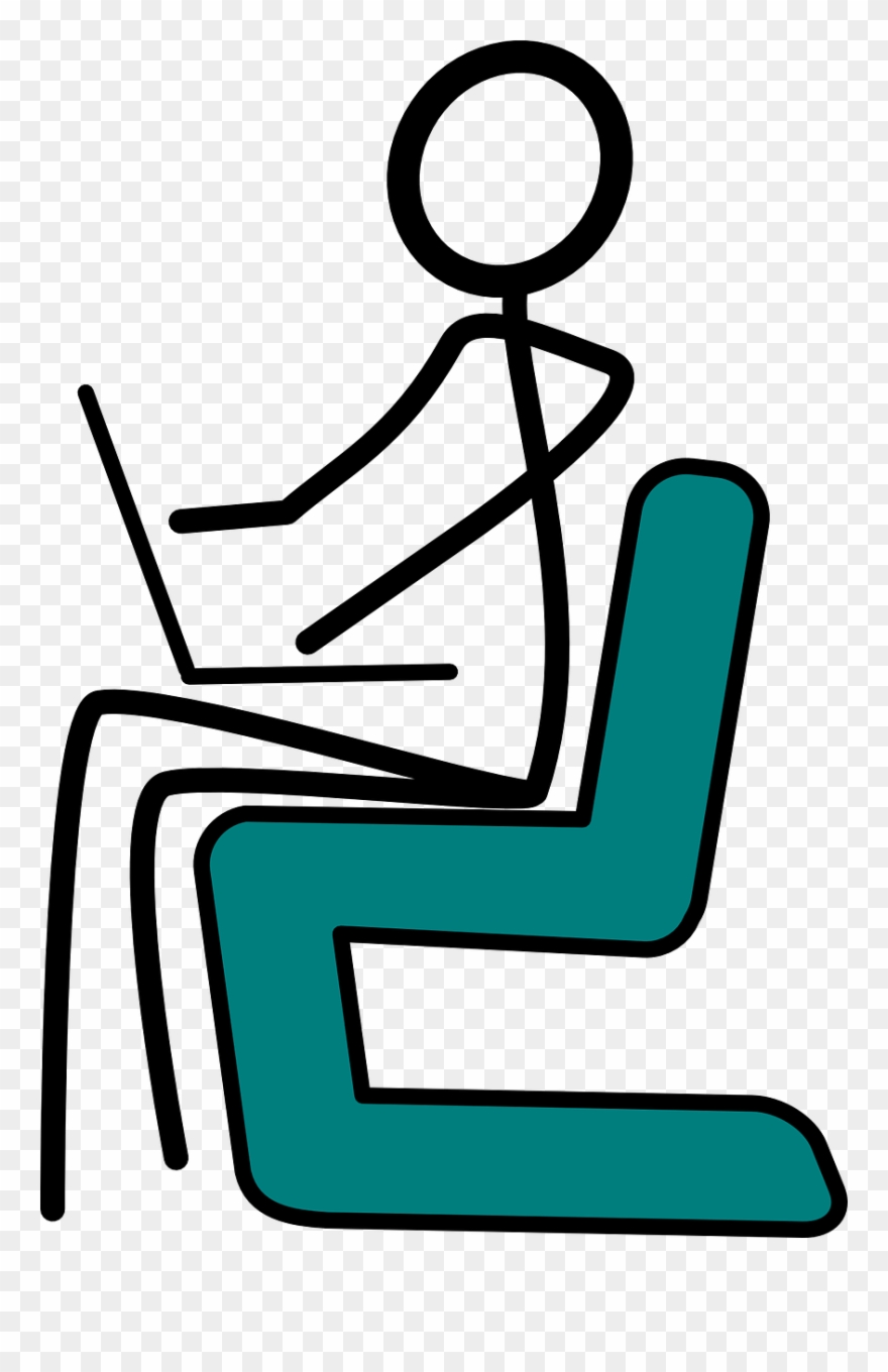 Beach Chair Clipart 27, Buy Clip Art - Stick Figure Sitting In Chair - Png Download