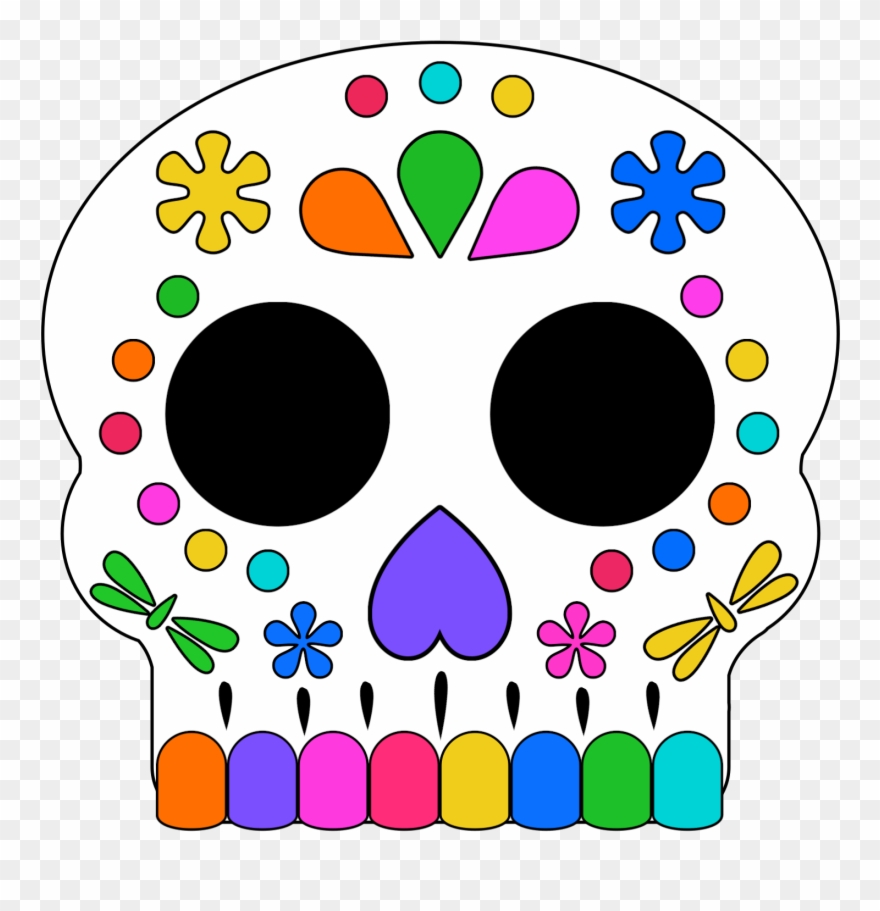 Day Of The Dead Masks Sugar Skulls Free Printable - Mask Clipart