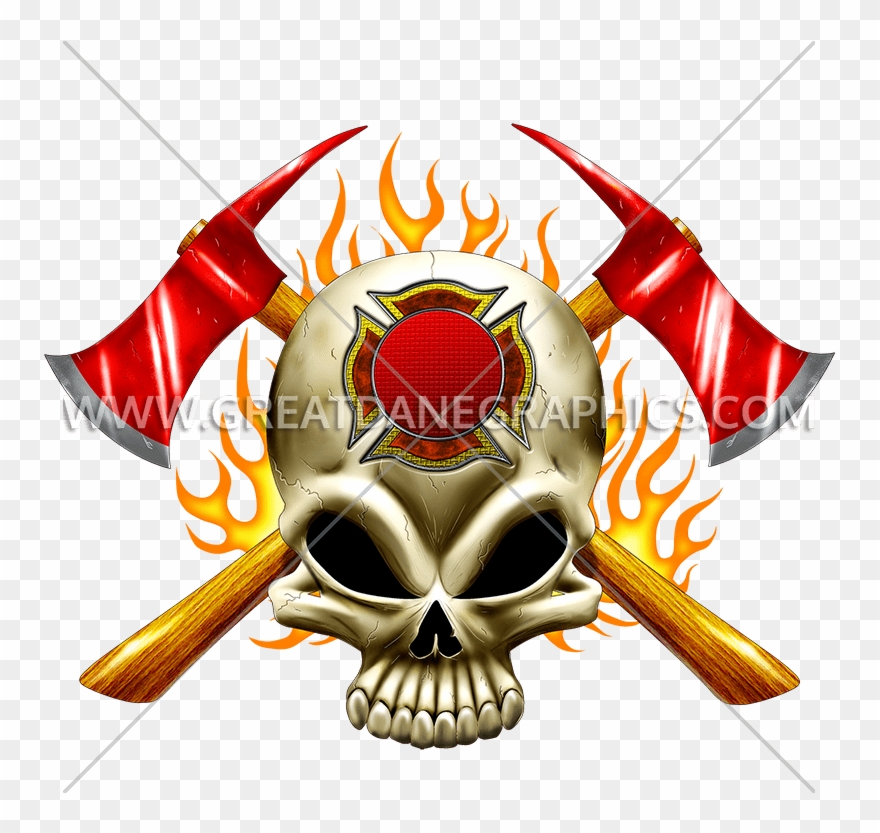 Skull Clipart Fireman - Skull Firefighter - Png Download