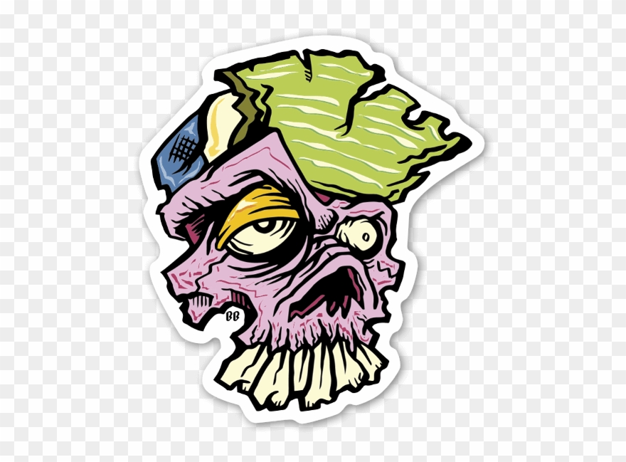 Skull Clipart Wicked - Cartoon Sticker Skull Png Transparent Png