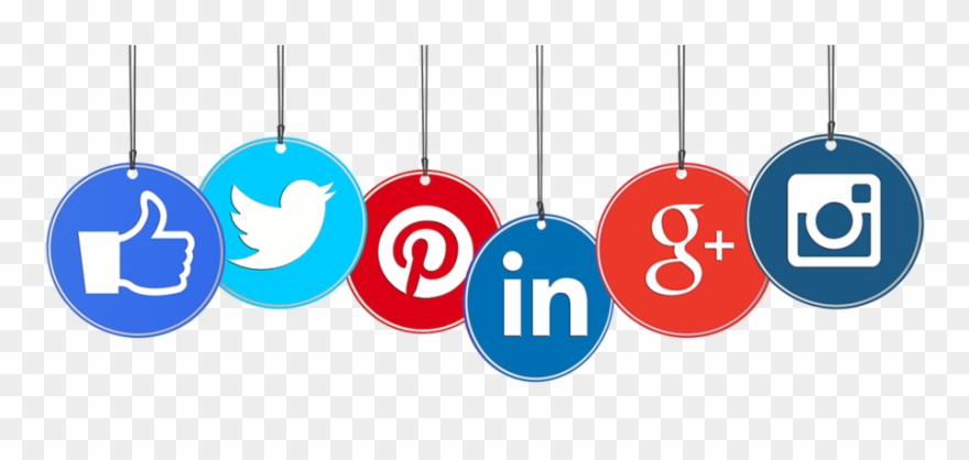 Outsource Social Media - Social Media Icons In One Line Clipart