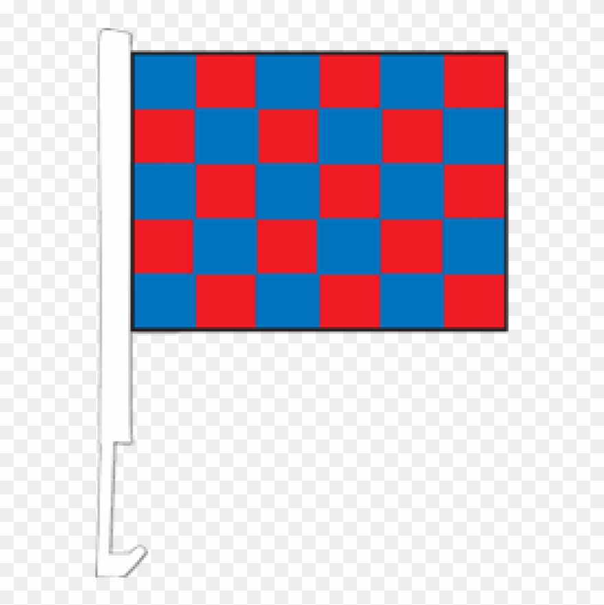 /clip On Car Flag Checkered Blue Re Cp418 - Flag - Png Download