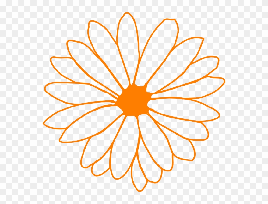 Orange Flower Svg Clip Arts 600 X 590 Px - Png Download